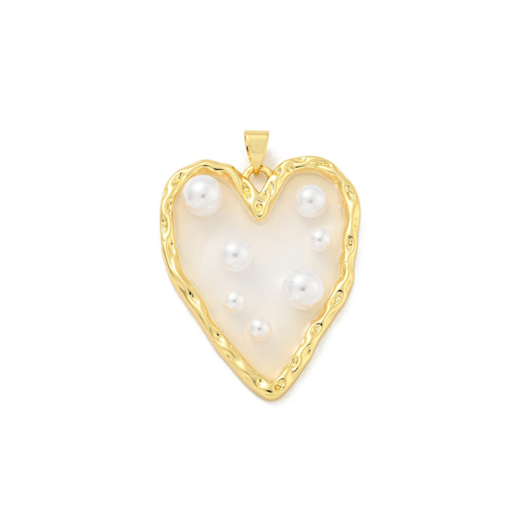 Pearl Studded Heart Necklace